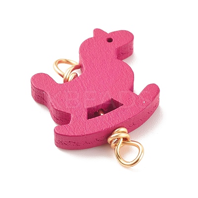 Spray Painted Wood Connector Charms PALLOY-JF01427-02-1