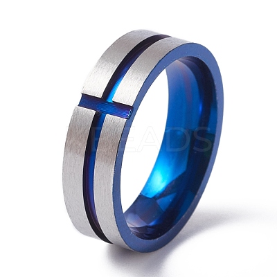 201 Stainless Steel Plain Band Rings RJEW-TAC0002-006B-BLP-1