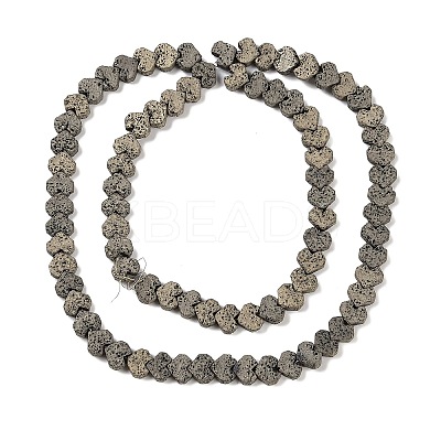 Electroplated Natural Lava Rock Beads Strands G-Q1009-G01-02D-1
