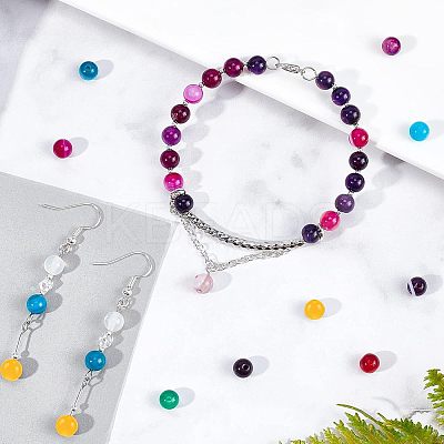 160Pcs 8 Style Natural Mixed Agate Beads G-NB0002-94-1