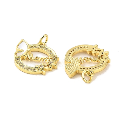 Mother's Day Brass Micro Pave Clear Cubic Zirconia Pendants KK-K365-23G-1