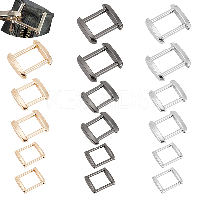 18Pcs 9 Style Zinc Alloy Rectangle Buckle Ring DIY-WR0002-59-1