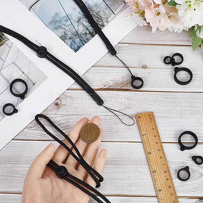 36Pcs 3 Style Silicone Rings with 6Pcs Polyester Necklace Lanyard Anti-Loss Pendant Holder DIY-GF0008-05-1