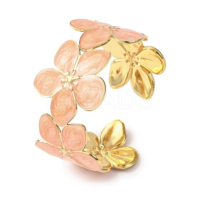 304 Stainless Steel Enamel Open Cuff Bangles for Women BJEW-K294-01G-1