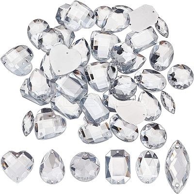 96Pcs 6 Style Sew on Rhinestone OACR-FG0001-20-1