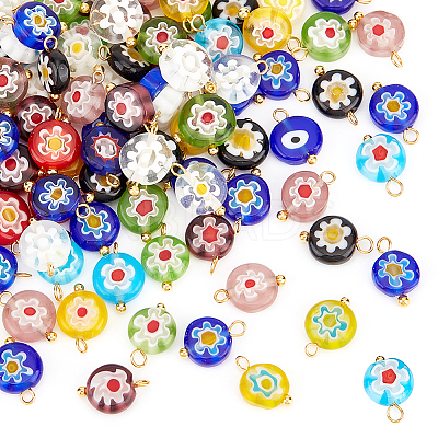 100Pcs Lampwork Pendants PALLOY-OC0003-01-1