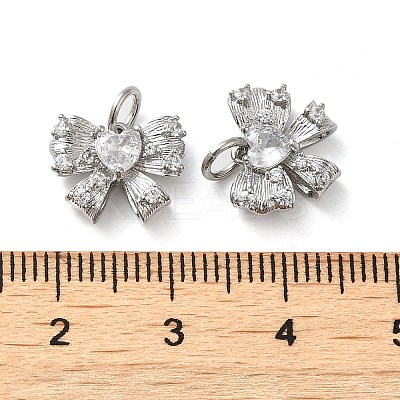 Brass with Glass Rhinestone Charms KK-H455-17P-1