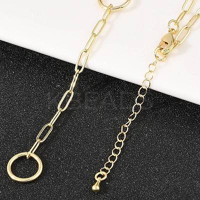 Brass Paperclip Chain Y Lariat Necklaces NJEW-H087-06F-G-1