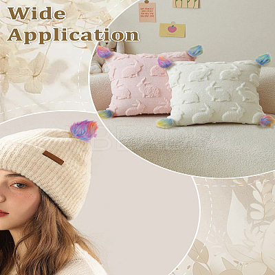 4Pcs Faux Fox Fur Soft Pompom Ball AJEW-LP0003-32-1