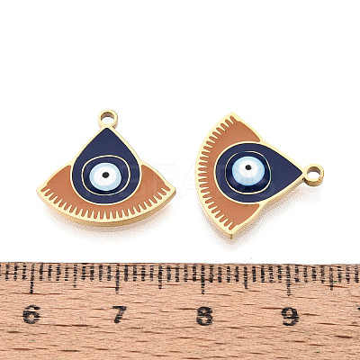 304 Stainless Steel & Enamel Evil Eye Pendants STAS-T073-16G-1
