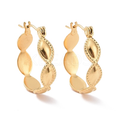 Ion Plating(IP) 304 Stainless Steel Oval Wrap Hoop Earrings for Women EJEW-G293-29G-1