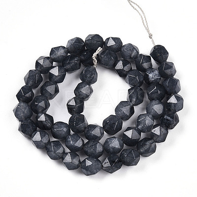 Dyed Natural White Jade Beads Strands G-T139-8mm-46B-1
