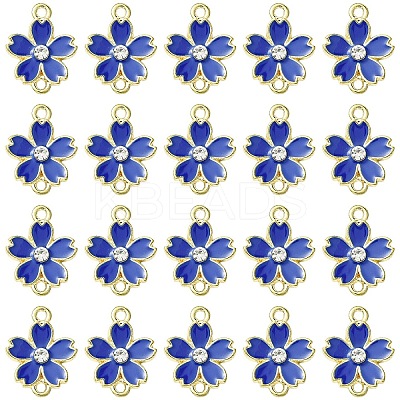 20Pcs Alloy Enamel 5-Petal Flower Connector Charms FIND-YW0009-33F-1