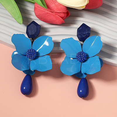 Alloy & Resin Dangle Stud Earrings FS-WG0AF0D-04-1