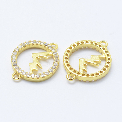 Brass Micro Pave Cubic Zirconia Links KK-P133-36G-NR-1