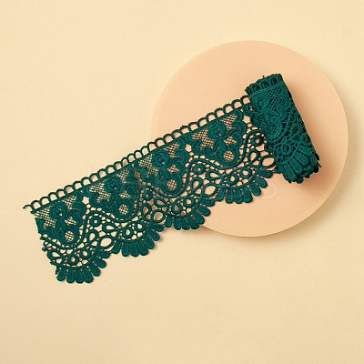 Milk Fiber Flower Lace Ribbon OCOR-WH0105-118-1