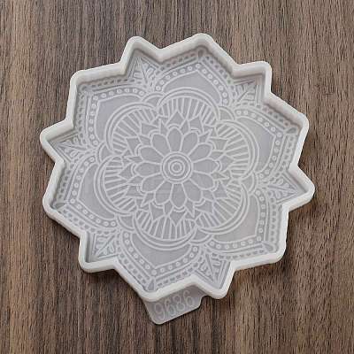Mandala Flower Coaster DIY Silicone Mold DIY-K072-05B-1