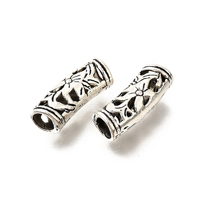 Hollow Tibetan Style Alloy European Beads TIBE-L008-33AS-1