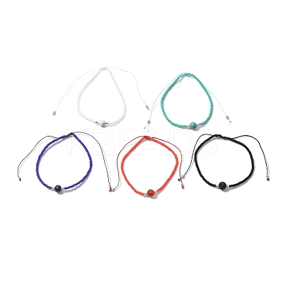 Nylon Thread Braided Beads Bracelets BJEW-JB04346-1