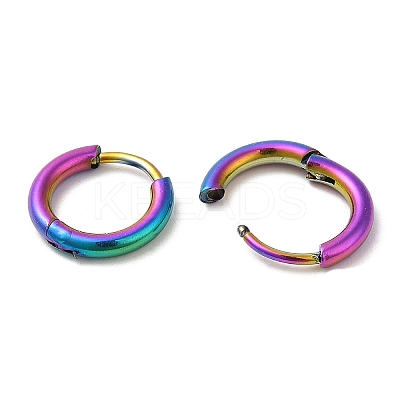 Ion Plating(IP) Titanium Alloy Huggie Hoop Earrings for Women EJEW-A100-01C-RC-1