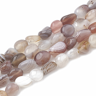 Natural Botswana Agate Beads Strands X-G-S331-8x10-010-1