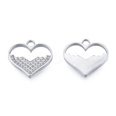 Non-Tarnish 304 Stainless Steel Pendant Rhinestone Settings STAS-N098-218P-1