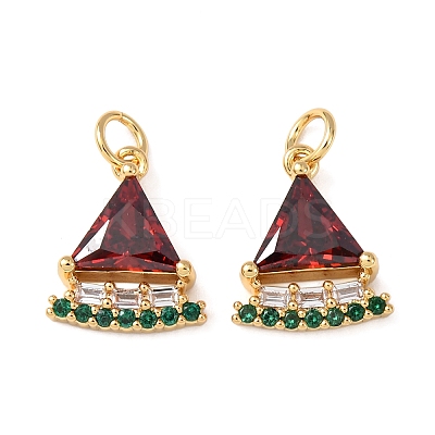 Brass Micro Pave Cubic Zirconia Pendants KK-C143-33C-G-1