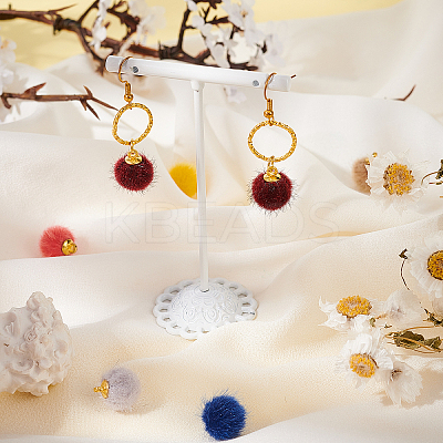 Faux Mink Fur Covered Charms WOVE-PH0001-15-1