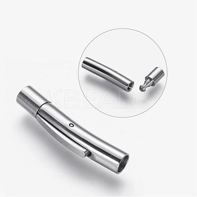 Tarnish Resistant 304 Stainless Steel Bayonet Clasps STAS-G108-01P-1
