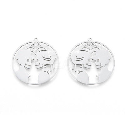 Non-Tarnish Halloween Skull 201 Stainless Steel Pendants LS-STAS-N090-LA983-1-1