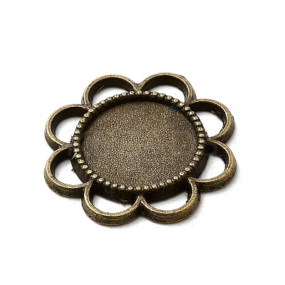 Flower Alloy Cabochon Settings PALLOY-N0088-33AB-NF-1