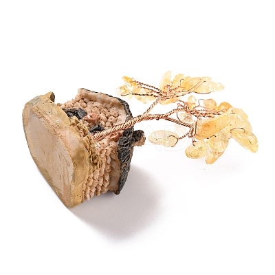 Resin & Natural Citrine Model Ornament DJEW-Z001-01A-1