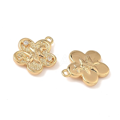 Christmas Brass Micro Pave Clear Cubic Zirconia Pendants KK-A280-03G-G-1