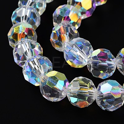 Transparent Electroplate Glass Beads Strands GLAA-Q099-J01-10-1