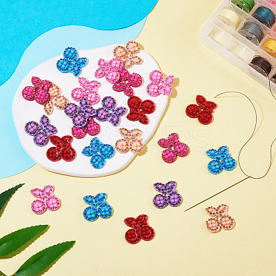 24Pcs 6 Colors Cherry Rhinestone Patches PATC-TA0001-06-1
