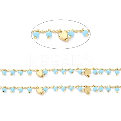 Handmade Glass Beaded Chains CHC-I038-14G-01-1