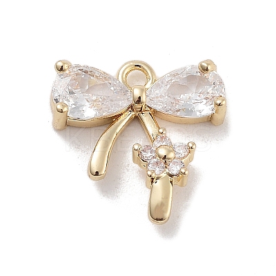 Brass Pave Clear Cubic Zirconia Charms LS-KK-Z061-17G-1
