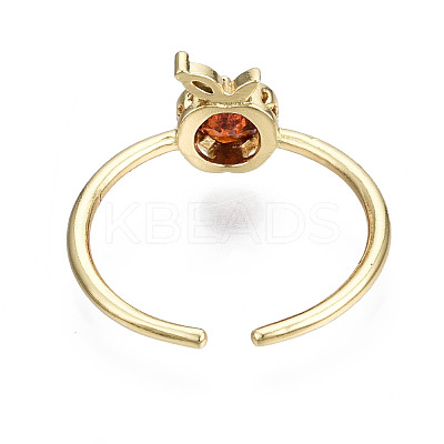 Brass Micro Pave Cubic Zirconia Cuff Rings RJEW-Q161-006-NF-1