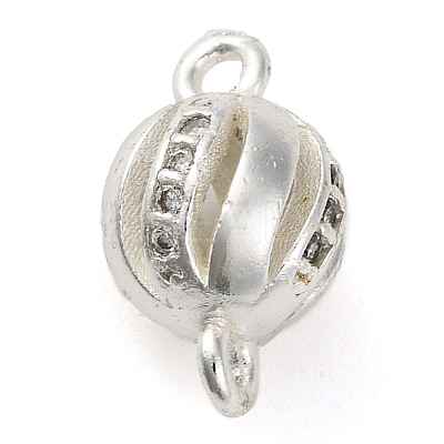 Brass Micro Pave Clear Cubic Zirconia Connector Charms KK-A230-06D-S-1
