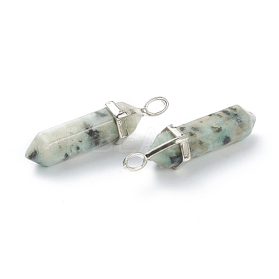 Natural Sesame Jasper Pointed Pendants X-G-M378-01P-A11-1