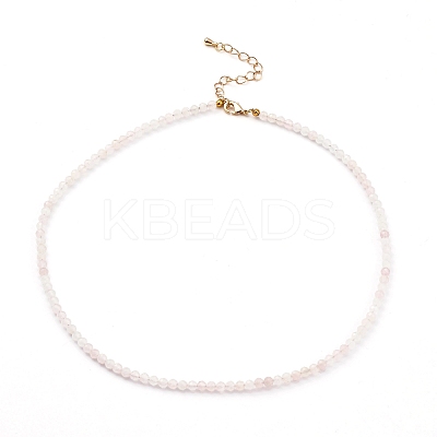 Natural Rose Quartz Beaded Necklaces NJEW-JN03315-02-1