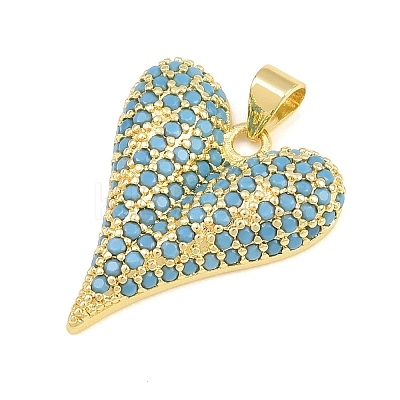 Brass Micro Pave Sky Blue Cubic Zirconia Pendants CU-CBA4A93-02G-G-1