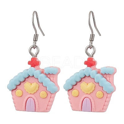Christmas Resin Dangle Earrings EJEW-JE06087-1