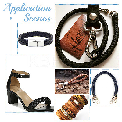Flat Braided Leather Cord WL-WH0003-09B-1