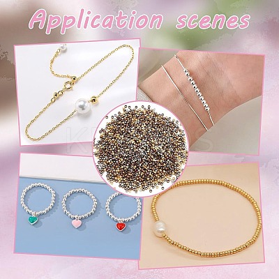2500Pcs 5 Colors Brass Crimp Beads KK-AR0004-18-1