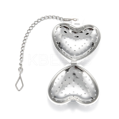 Tarnish Resistant Heart Shape Tea Infuser AJEW-P091-03P-1