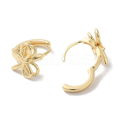 Bowknot Brass Hoop Earrings for Women EJEW-U008-13G-1