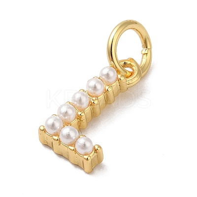 Rack Plating Brass with ABS Plastic Imitation Pearl Charms KK-B092-30L-G-1