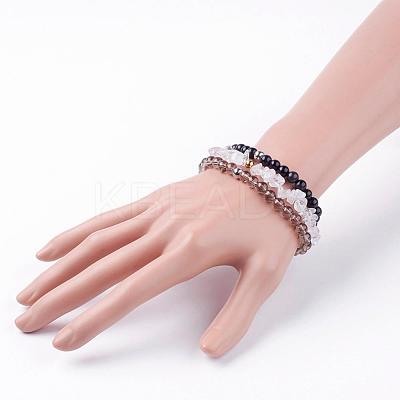 Natural Mixed Gemstone Stretch Bracelets BJEW-JB03365-04-1