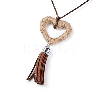 Korean Waxed Polyester Cord Pendants Necklaces NJEW-JN02328-03-1